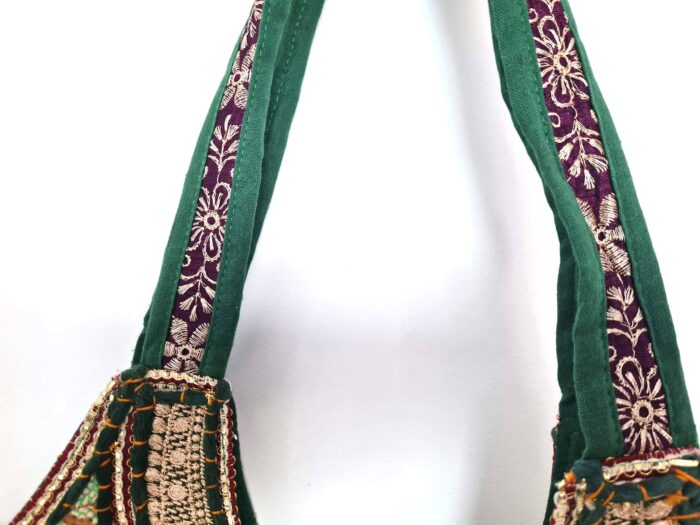 Bolsa Indiana Banjara Hobo Patchwork Verde Esmeralda
