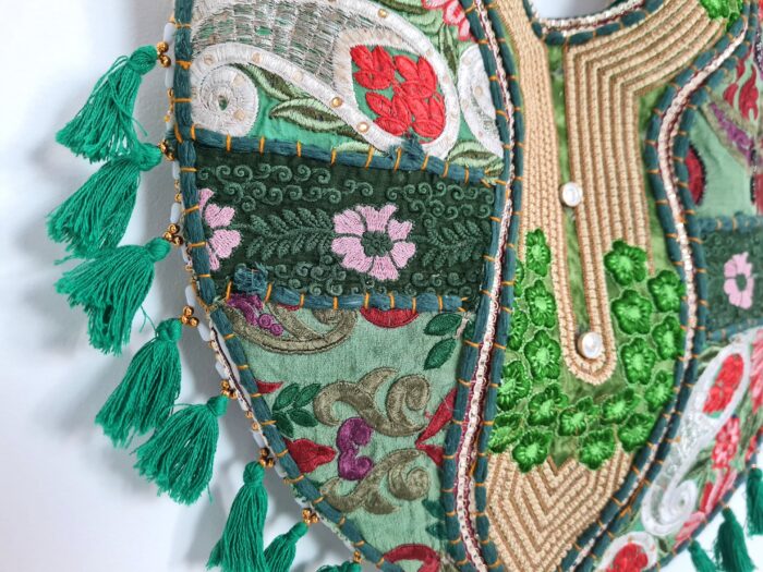 Bolsa Indiana Banjara Hobo Patchwork Verde Esmeralda
