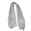echarpe indiana dupla face luxuosa cinza e branca arabescos paisleys