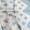 Lenço indiano dupla face clássico estampa florais e arabescos Azul Teal e creme