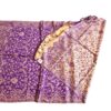 Lenço indiano dupla face clássico estampa florais e arabescos roxo e creme