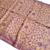 Lenço indiano dupla face clássico estampa florais e arabescos roxo e creme