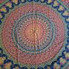Panô indiano de algodão estampa de mandala marinho, coral 2,40m