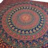 Panô indiano de algodão estampa de mandala marinho, coral 2,40m