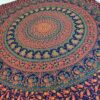 Panô indiano de algodão estampa de mandala marinho, coral 2,40m