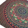 Panô indiano de algodão estampa de mandala tons de coral e verde 2,40m