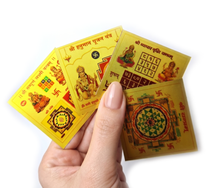 kit de 4 mini yantras indianos