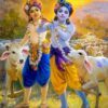 Bonecos dos irmãos Krishna e Balarama de tecido 20cm