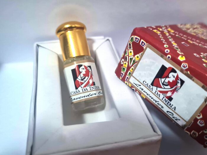 lavanda caixa Óleo essencial puro de Lavanda da Gulabsingh Johrimal (Casa da Índia) 2,5ml