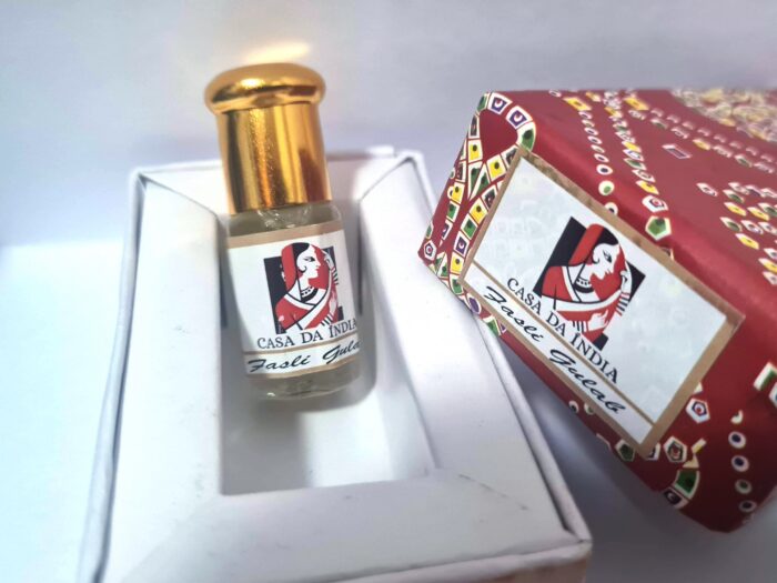 rosas caixa Perfume indiano da Gulabsingh Johrimal (Casa da Índia) Rosas Fasli Gulab 2,5ml