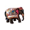 Elefante indiano de madeira com 16cm pintado a mão, decorativo