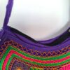 Bolsa Indiana tiracolo étnica floral com alça longa roxa