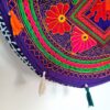 Bolsa Indiana tiracolo étnica floral com alça longa roxa