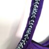 Bolsa Indiana tiracolo étnica floral com alça longa roxa