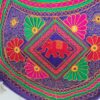 Bolsa Indiana tiracolo étnica floral com alça longa roxa
