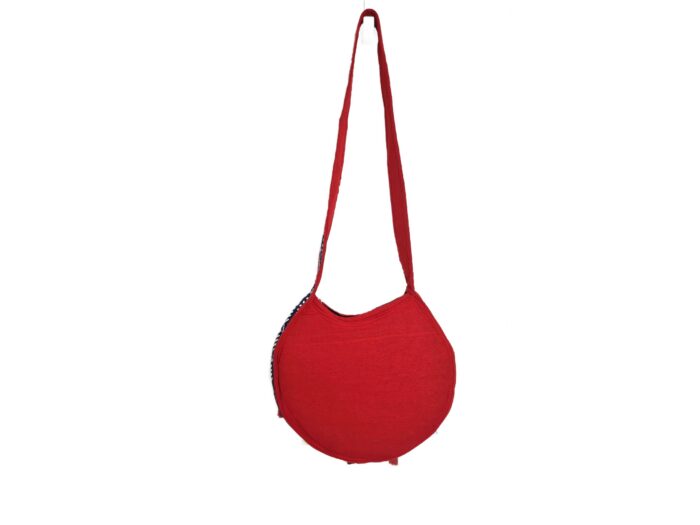 Bolsa Indiana tiracolo étnica floral com alça longa vermelha