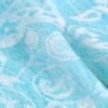 Pashmina indiana de Cashmere azul paisleys adamascado