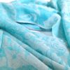 Pashmina indiana de Cashmere azul paisleys adamascado