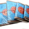 Cadernos indianos artesanais pintados a mão OM azul celeste