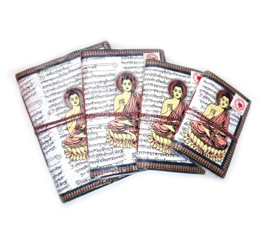 Cadernos indianos artesanais pintados a mão estampa de Buda branco