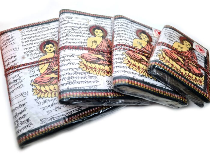 Cadernos indianos artesanais pintados a mão Buda branco