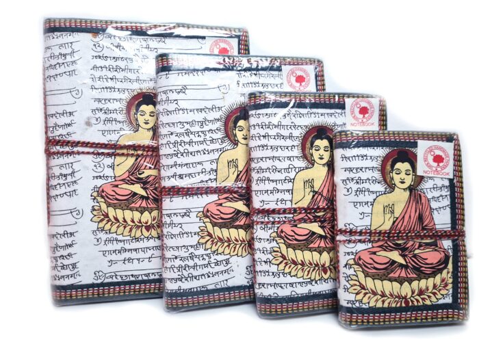Cadernos indianos artesanais pintados a mão Buda branco