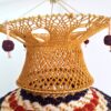 20260920_144524 Lanterna Akash Kandil em macramê para Diwali mostarda e color com rudrakshas 58cm