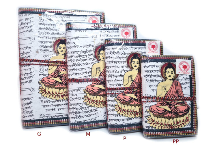 Cadernos indianos artesanais pintados a mão Buda branco