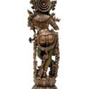 Estátua de Krishna tocando flauta acabamento premium Veronese Design 36cm