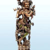 Estátua de Krishna tocando flauta acabamento premium Veronese Design 36cm