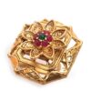 20260916_185348 Anel indiano de festa dourado design box floral com pedras verdes e rubis
