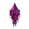 Lanterna Indiana Diwali (Akash Kandil) com espelhos e tassels azul e vermelho