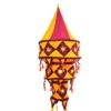 Lanterna Indiana Diwali (Akash Kandil) com espelhos e tassels laranja e vinho