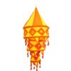 Lanterna Indiana Diwali (Akash Kandil) com espelhos e tassels laranja e amarelo
