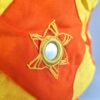 Lanterna Indiana Diwali (Akash Kandil) com espelhos e tassels laranja e amarelo