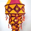 Lanterna Indiana Diwali (Akash Kandil) com espelhos e tassels laranja e vinho