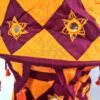 Lanterna Indiana Diwali (Akash Kandil) com espelhos e tassels laranja e vinho