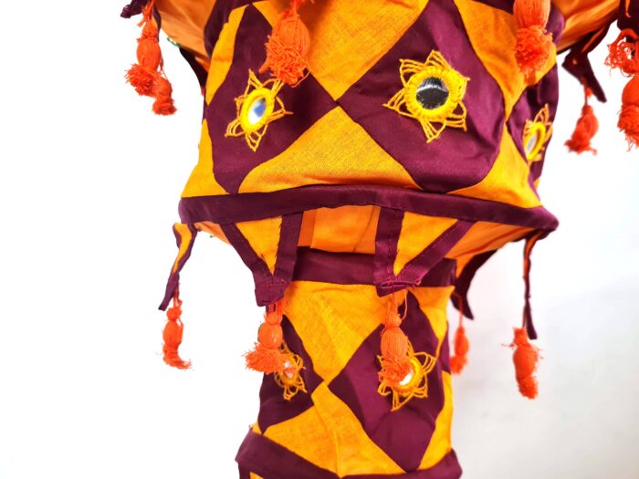 Lanterna Indiana Diwali (Akash Kandil) com espelhos e tassels laranja e vinho