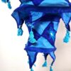 Lanterna Indiana Diwali (Akash Kandil) com espelhos e tassels azul