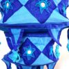 Lanterna Indiana Diwali (Akash Kandil) com espelhos e tassels azul