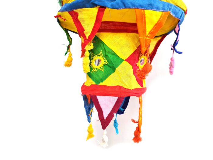 Lanterna Indiana Diwali (Akash Kandil) com espelhos e tassels colorido