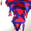 Lanterna Indiana Diwali (Akash Kandil) com espelhos e tassels azul e vermelho