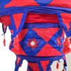 Lanterna Indiana Diwali (Akash Kandil) com espelhos e tassels azul e vermelho