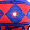 Lanterna Indiana Diwali (Akash Kandil) com espelhos e tassels azul e vermelho