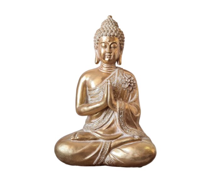 20261010_143859 Estátua de Buda tailandês pintura especial dourada com tecnica pátina 30cm