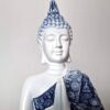 Estátua de Buda tailandês pintura especial texturizada com pedras 27cm