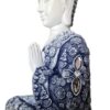 Estátua de Buda tailandês pintura especial texturizada com pedras 27cm