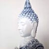 Estátua de Buda tailandês pintura especial texturizada com pedras 27cm