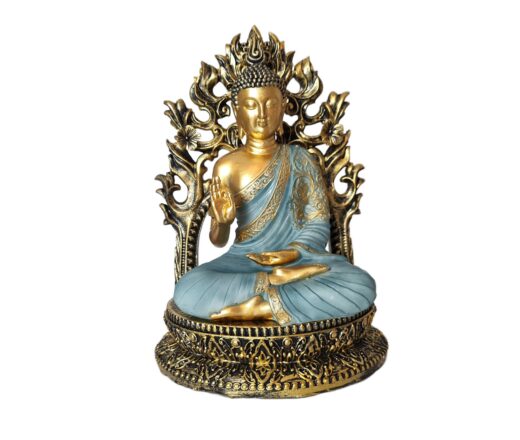 Estátua de Buda tailandês em trono ornamentado com 21cm