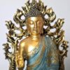 Estátua de Buda tailandês em trono ornamentado com 21cm